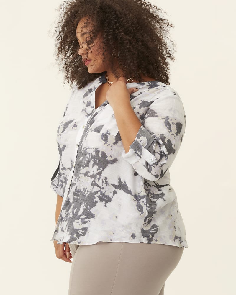 Side of plus size Leanne Button-Front Tie-Hem Top by East Adeline | Dia&Co | dia_product_style_image_id:181700